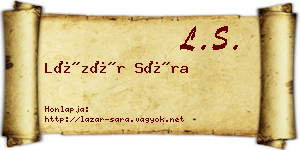 Lázár Sára névjegykártya