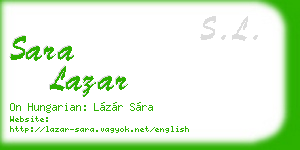sara lazar business card